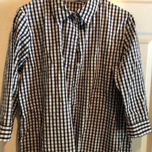 Black and white checked shirt